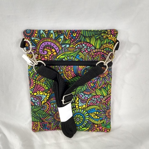NEW SMALL COLORFUL CANVAS Floral Bag / Satchel - Picture 3 of 4